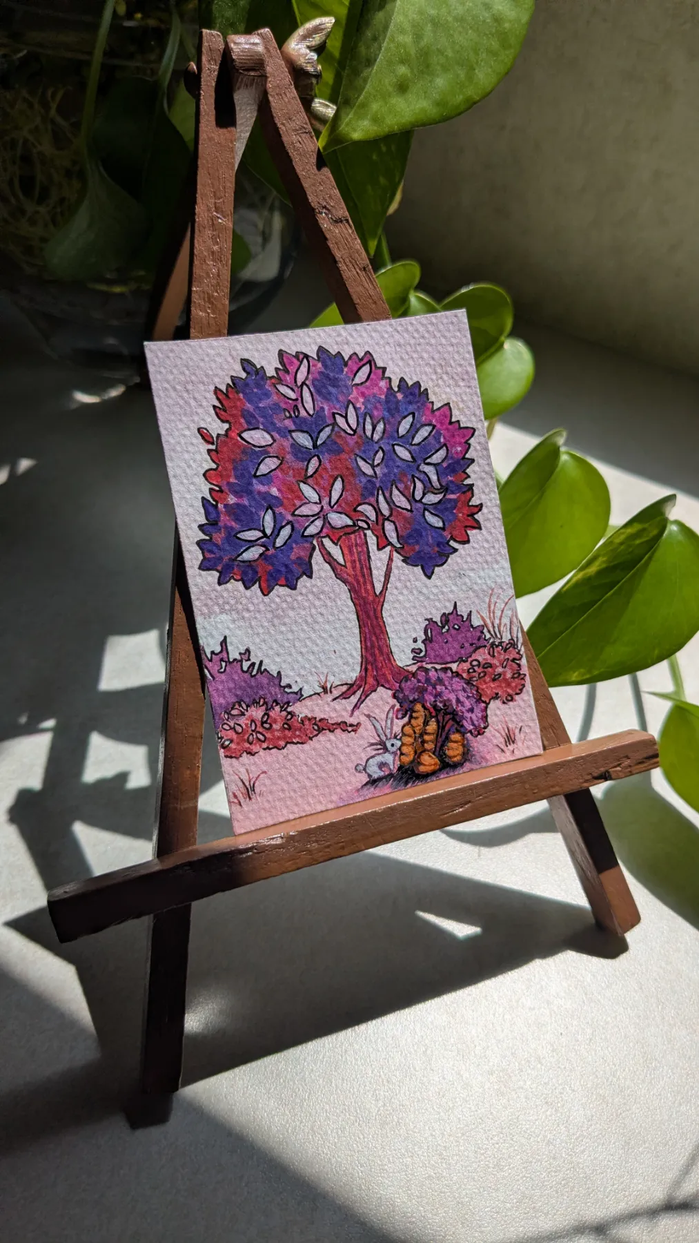 Hopping in Harmony aceo art card