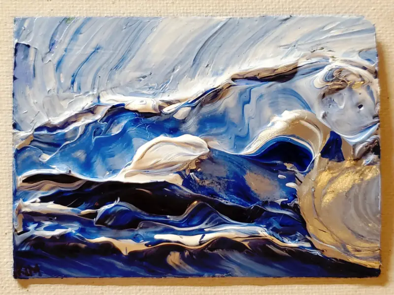 STORMY CLOUDY SEA 2 aceo art card