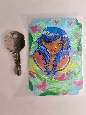 Wading in the Water aceo art card thumbnail 2