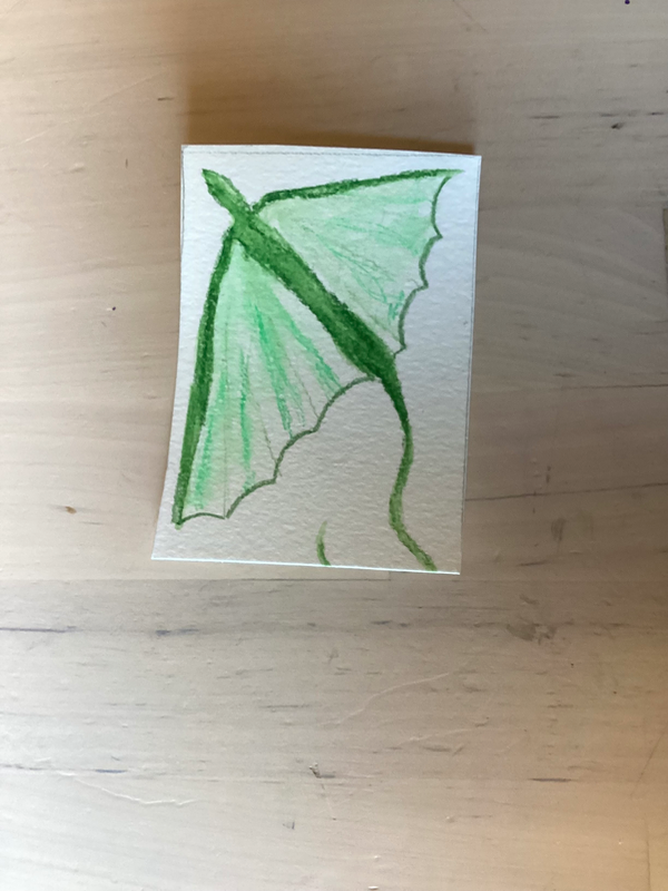Watercolor dragon 4/5 aceo art card