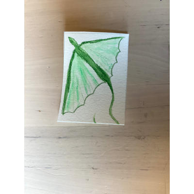 Watercolor dragon 4/5 aceo art card thumbnail 1