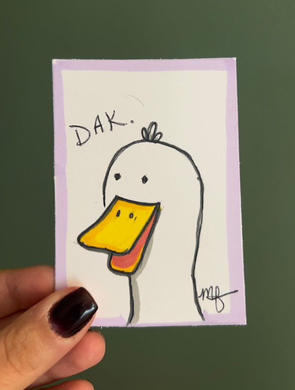 ACEO ORIGINAL “Derp the Duck” aceo art card