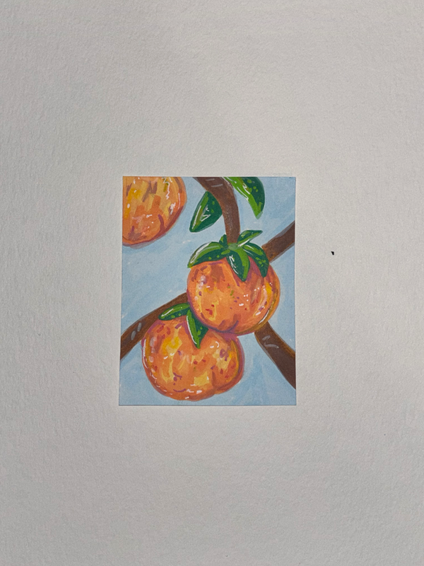Peach Tree aceo art card