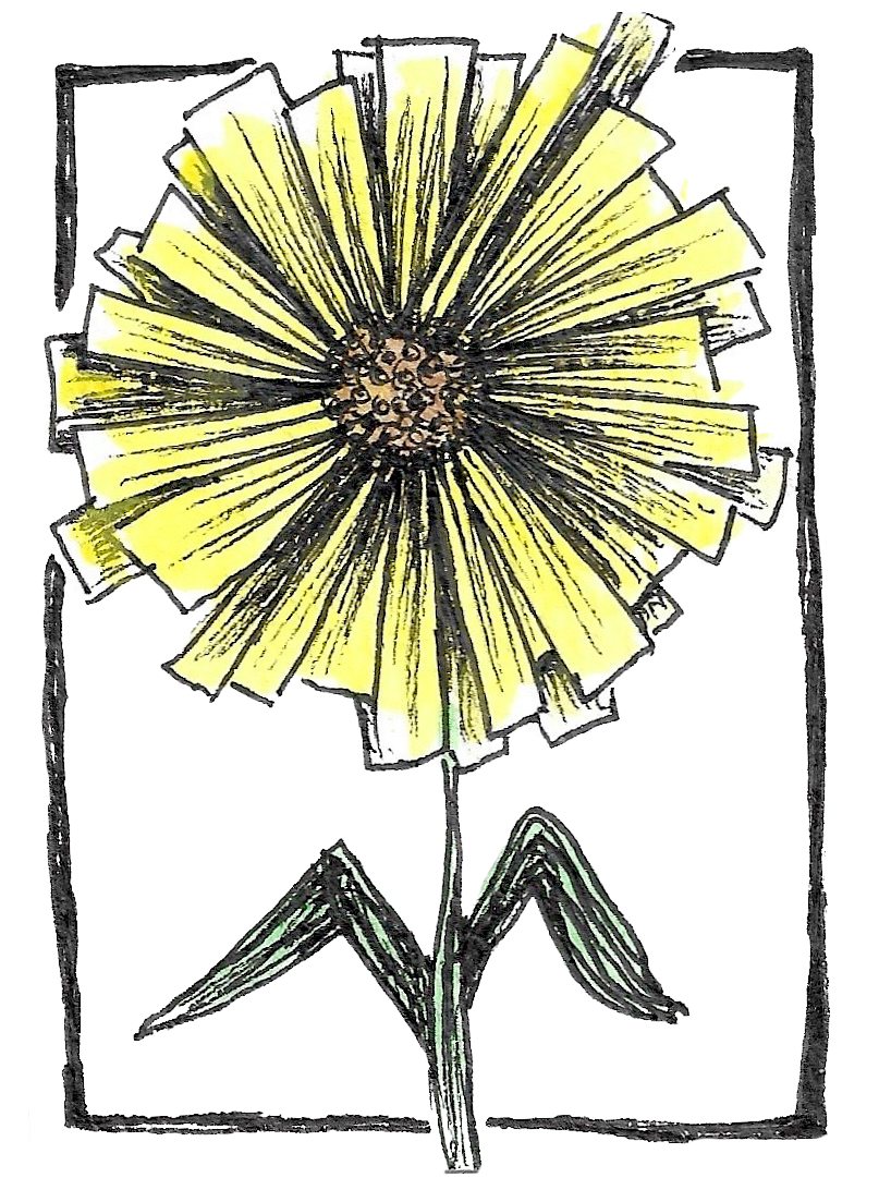 Abstract Ink flower aceo art card