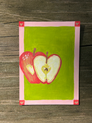 Heart Apples aceo art card thumbnail 2