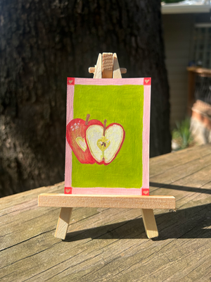 Heart Apples aceo art card thumbnail 1
