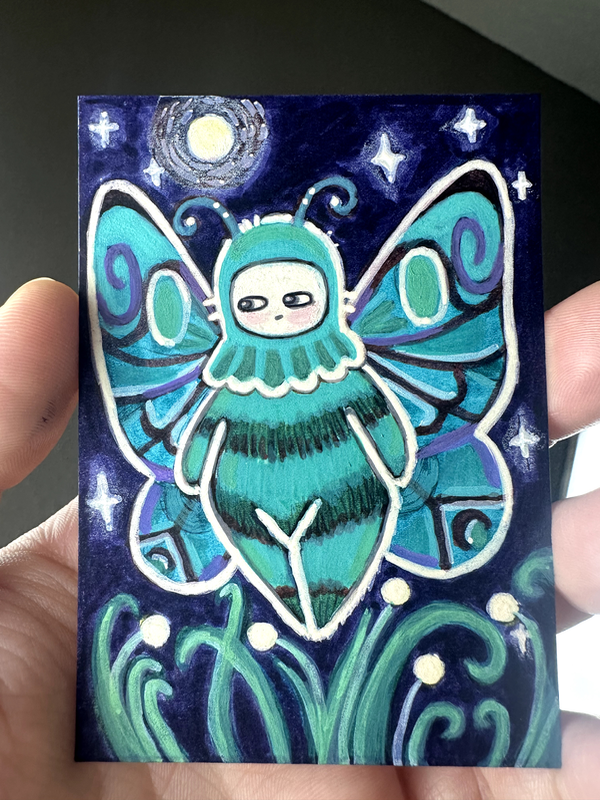 Midnight Moth aceo art card