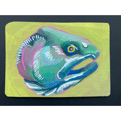 Fish Head - Original artwork by Norah Mae aceo art card thumbnail 4