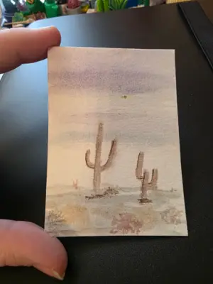 Pastel Desert aceo art card thumbnail 3