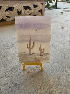 Pastel Desert aceo art card thumbnail 1