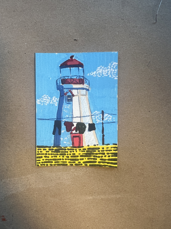 Lighthouse aceo art card