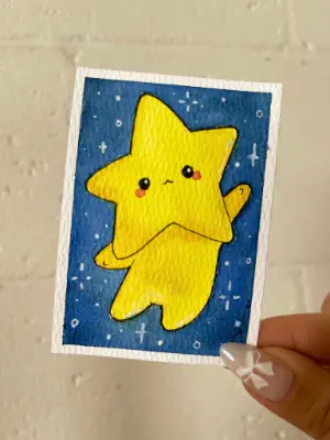 Star Child aceo art card thumbnail 2