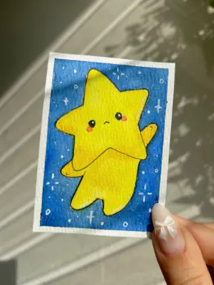 Star Child aceo art card thumbnail 1