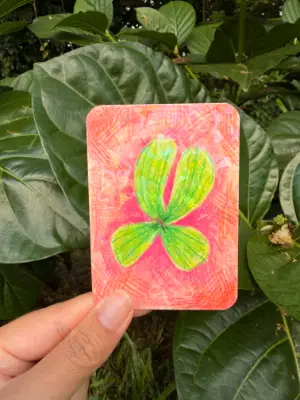 Glittery Clover (holographic) aceo art card thumbnail 1