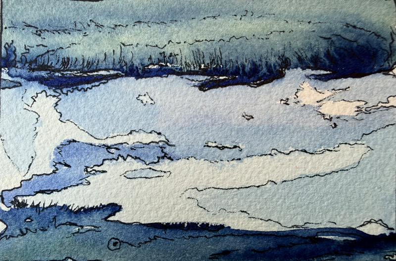 Lazy Stream aceo art card