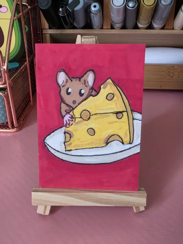 Cheese Boy (Mouse and Cheese) aceo art card