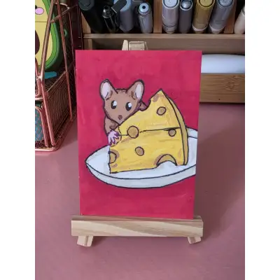 Cheese Boy (Mouse and Cheese) aceo art card thumbnail 1