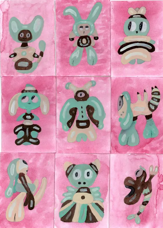 ACEo's 199-207 aceo art card