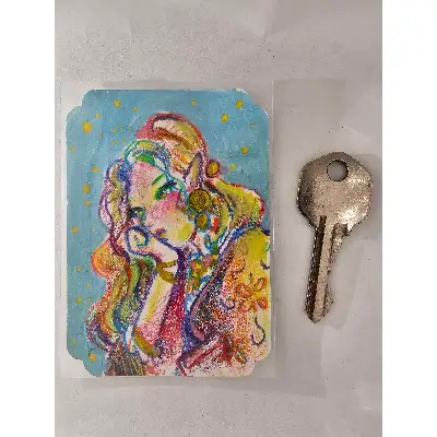 Thoughtful aceo art card thumbnail 2