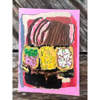 "Barton Springs" and "Austin BBQ" aceo art card thumbnail 2