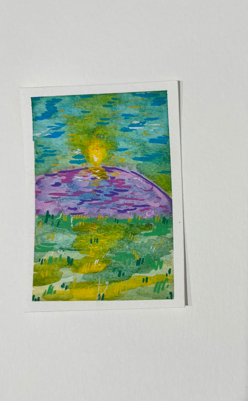 Mountains in the Sunrise aceo art card