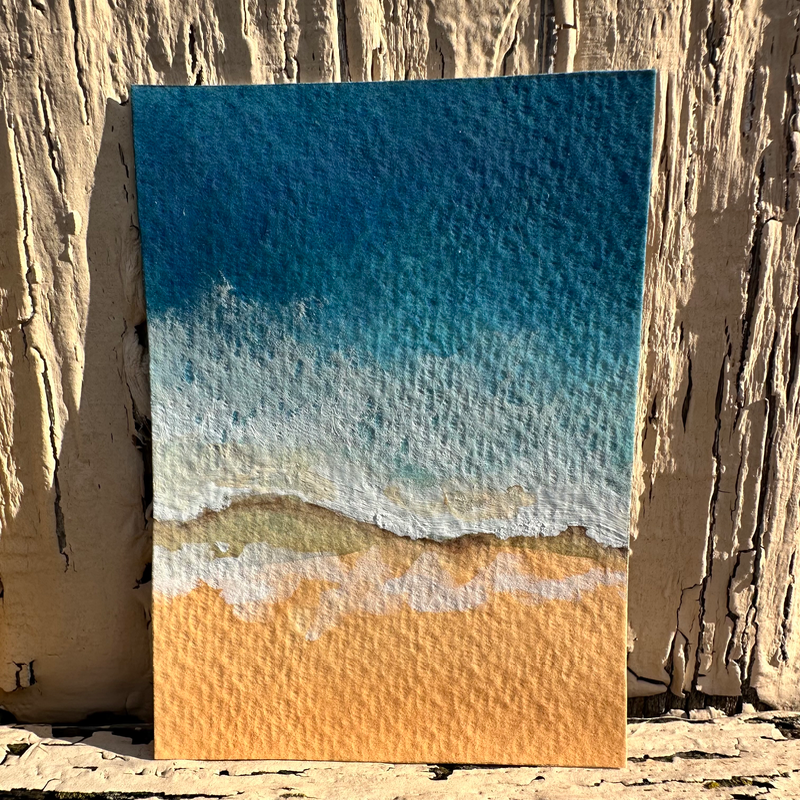Waves on the Beach aceo art card