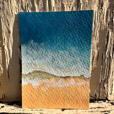 Waves on the Beach aceo art card thumbnail 1