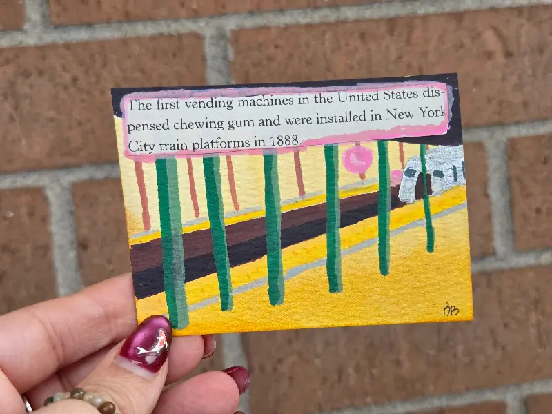 Fun Facts: Train Bubblegum aceo art card