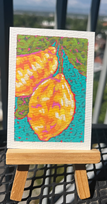 Lively Lemons aceo art card thumbnail 1