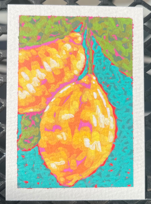 Lively Lemons aceo art card thumbnail 2