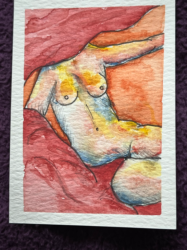 Female Body 3/4 aceo art card