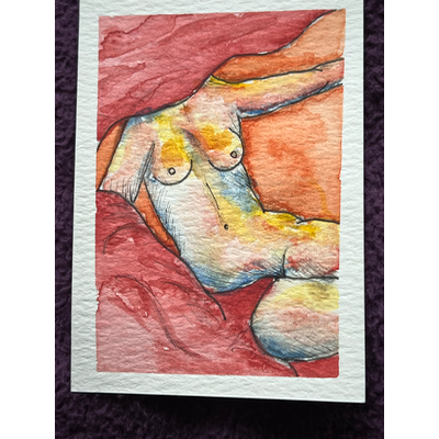 Female Body 3/4 aceo art card thumbnail 1