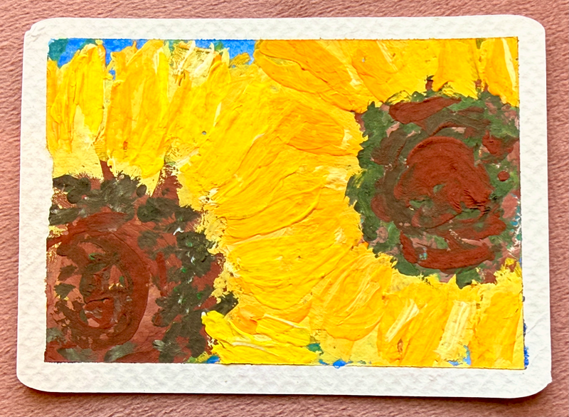 Sunflowers aceo art card