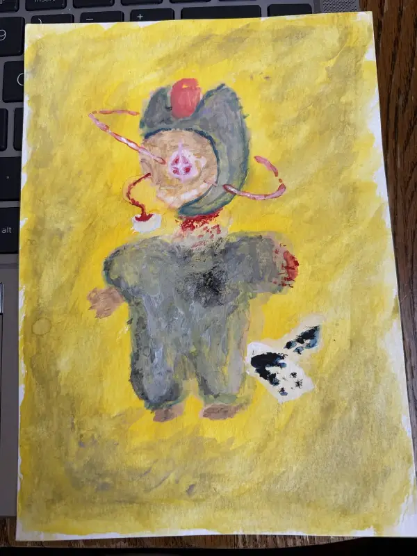 Sidewalk Angel Labubu aceo art card