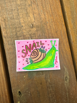 The Garden Lurkers: Snail aceo art card thumbnail 2