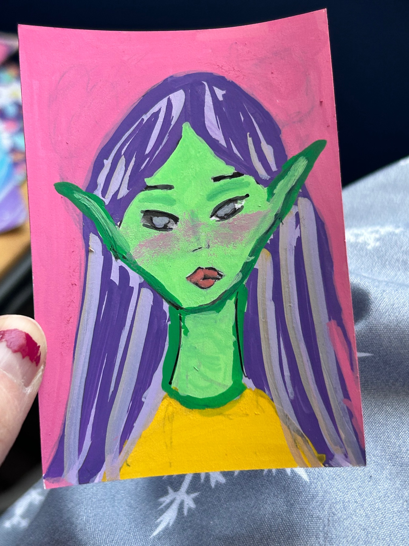 Purple Darla aceo art card