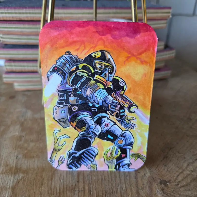 LET'S GET OUT OF HERE aceo art card