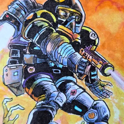 LET'S GET OUT OF HERE aceo art card thumbnail 2