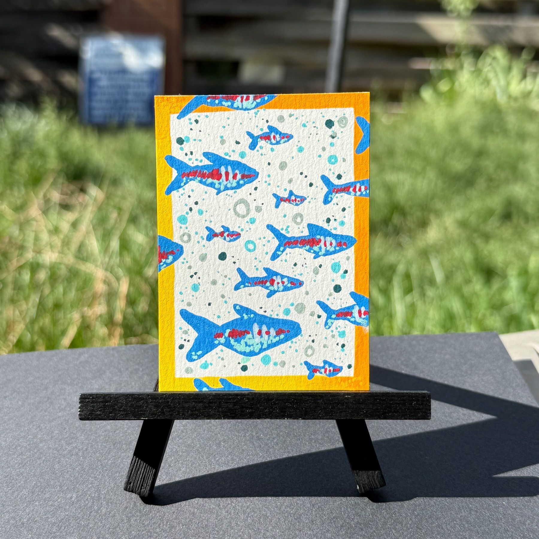 strange fish aceo art card