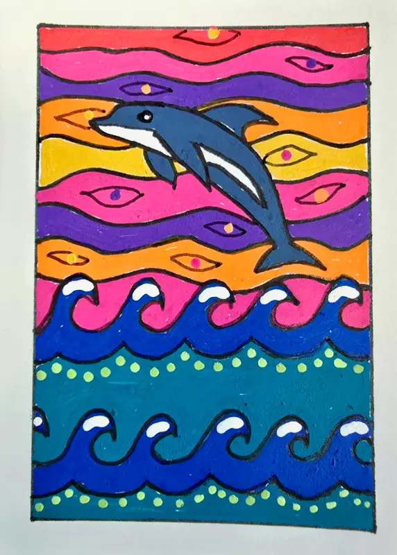 Bingo the dolphin aceo art card