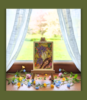 Napping Fairy - Colored Pencil & Ink on Illustration Board ACEO aceo art card thumbnail 2