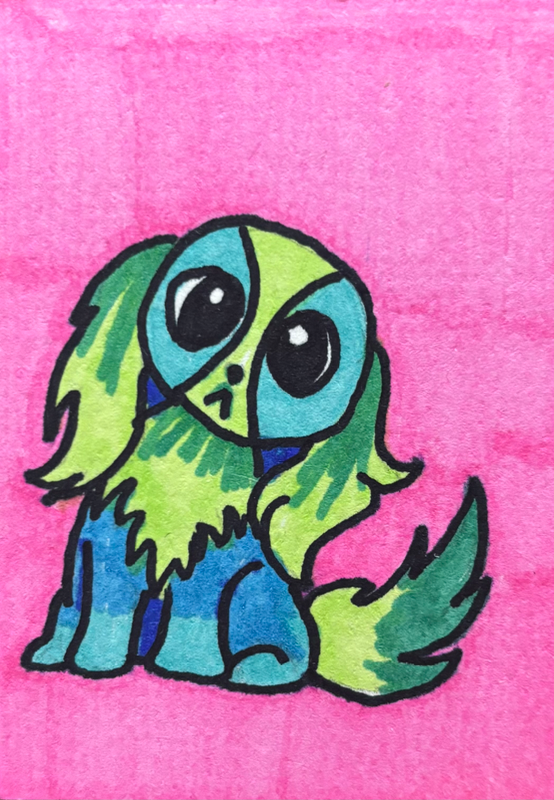Dopamine Dog aceo art card