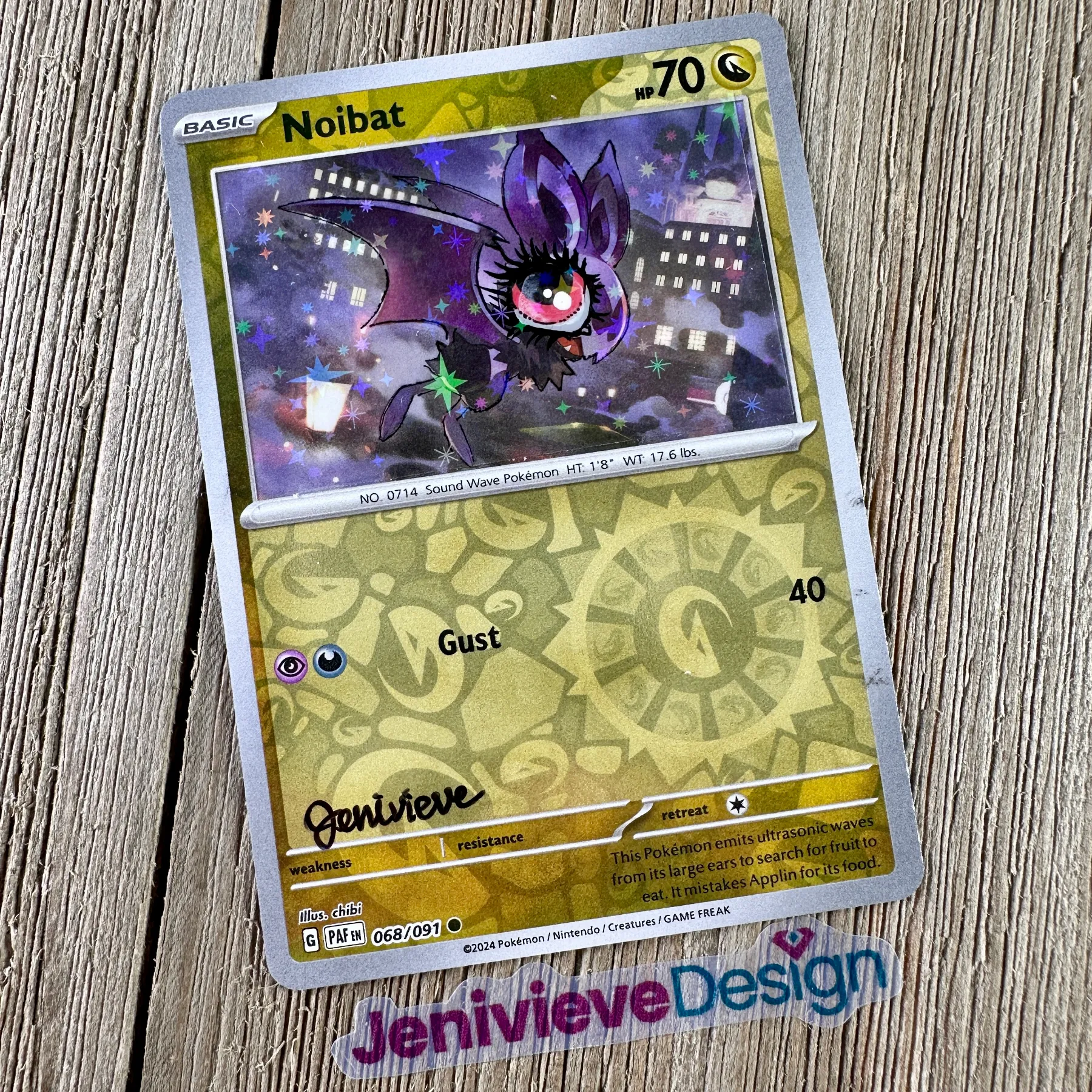 Yassified Pokémon: Noibat aceo art card