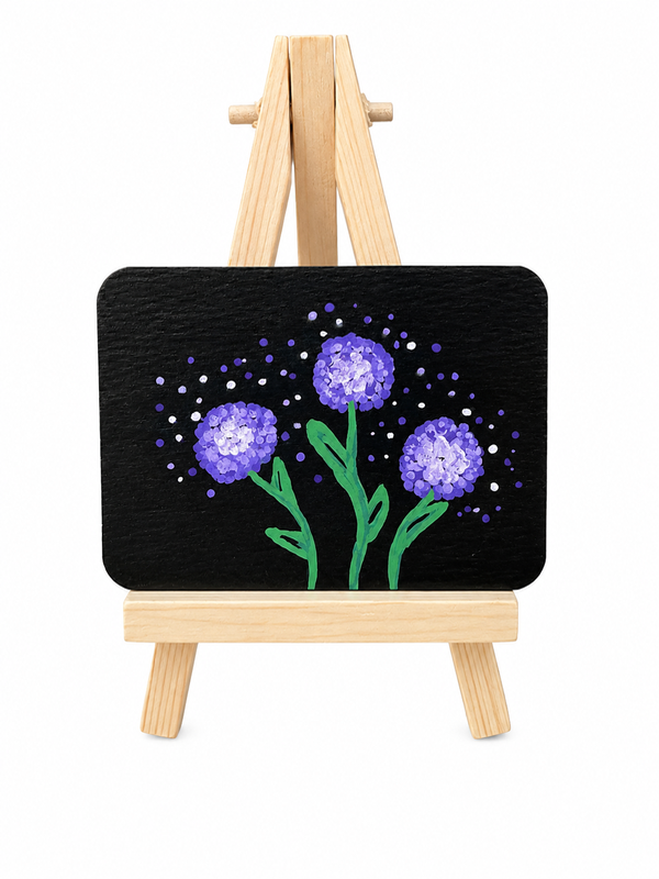 Purple Hydrangeas aceo art card