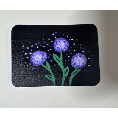 Purple Hydrangeas aceo art card thumbnail 2