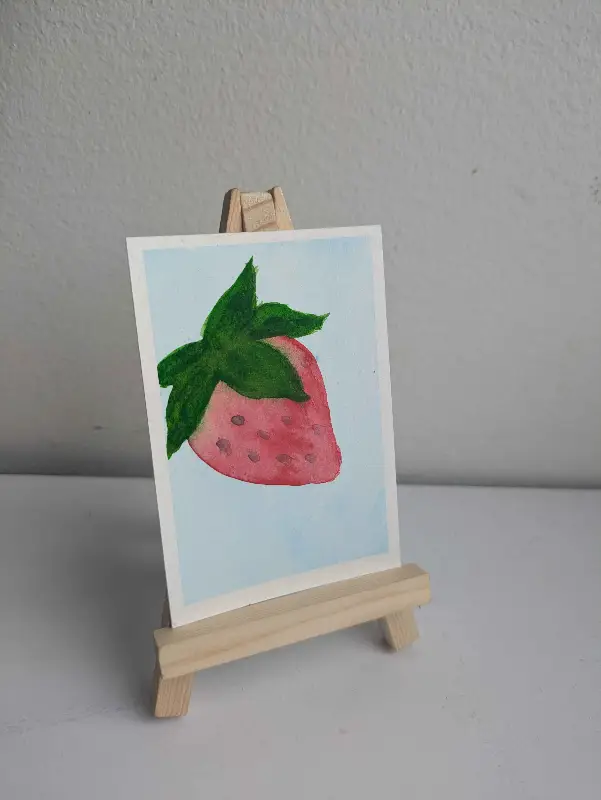 Strawberry aceo art card