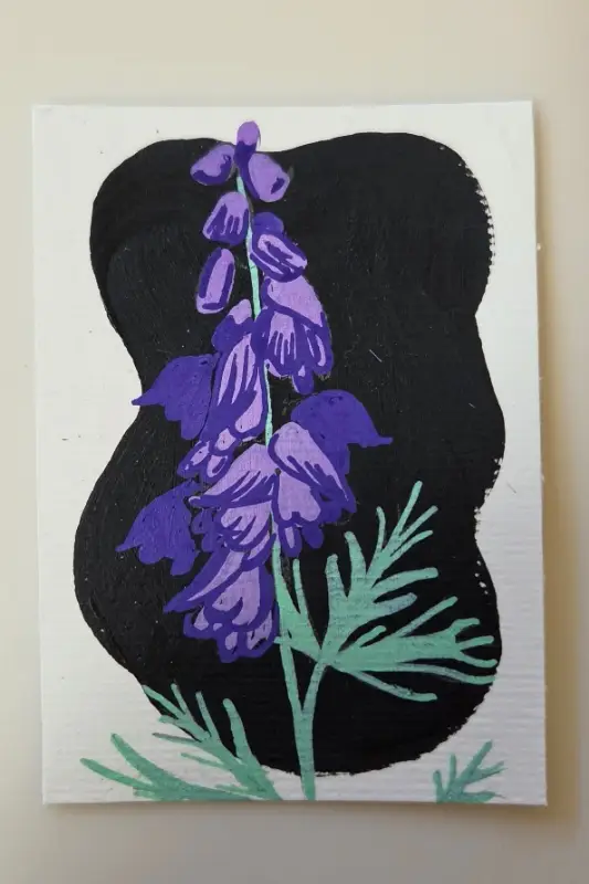 Wolf's Bane in Acrylic - Poison Set aceo art card