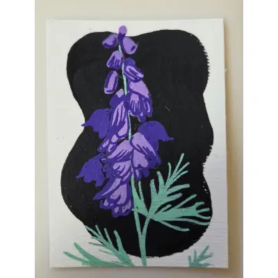 Wolf's Bane in Acrylic - Poison Set aceo art card thumbnail 1