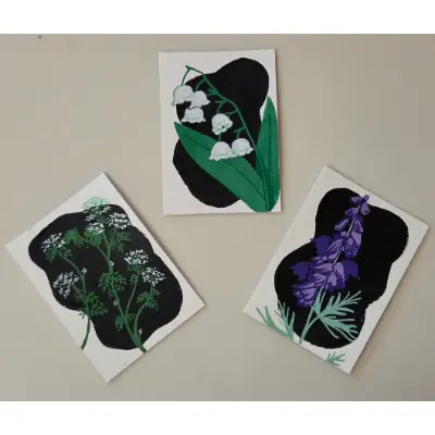 Wolf's Bane in Acrylic - Poison Set aceo art card thumbnail 2