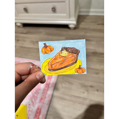 Pumpkin Pie Slice aceo art card thumbnail 1